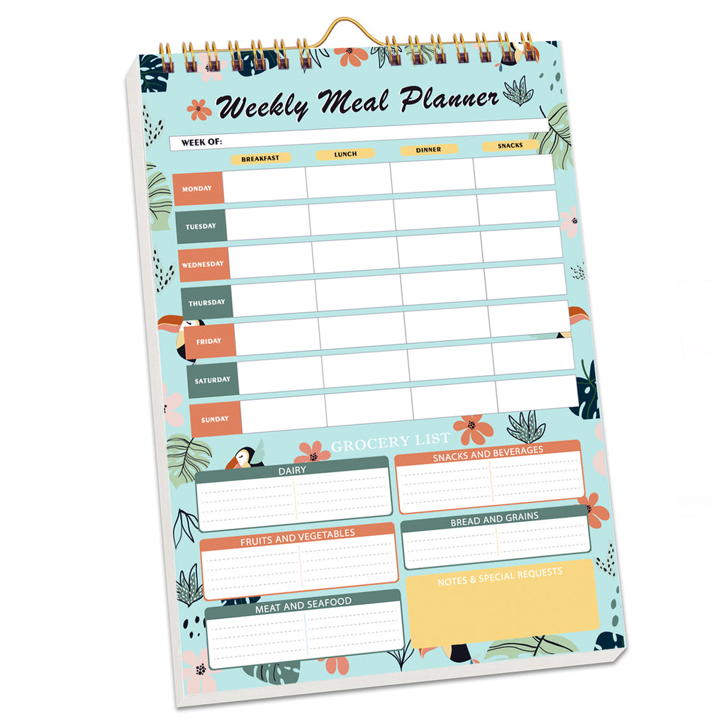 Tear‑Off Horizontal Meal Planner Pad