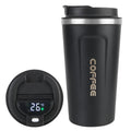Digital Display Insulated Travel Coffee Tumbler 510ml, Reusable On‑the‑Go Beverage Mug