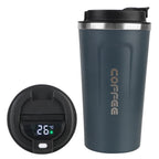 Digital Display Insulated Travel Coffee Tumbler 510ml, Reusable On‑the‑Go Beverage Mug