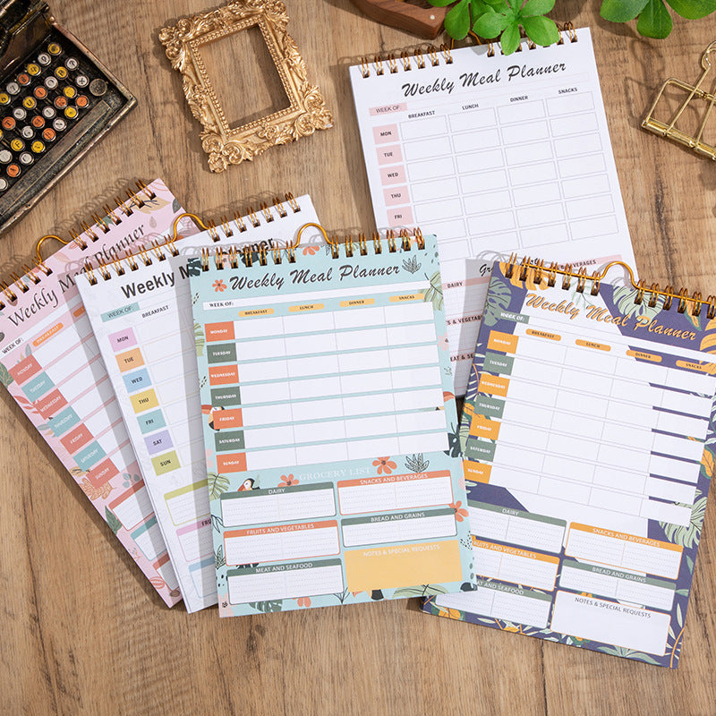 Tear‑Off Horizontal Meal Planner Pad