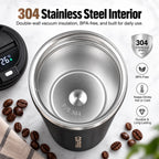 Digital Display Insulated Travel Coffee Tumbler 510ml, Reusable On‑the‑Go Beverage Mug