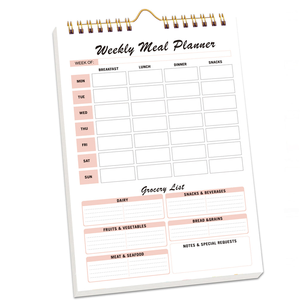 Tear‑Off Horizontal Meal Planner Pad