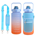 2L Motivational Water Bottle with Time Marker & Sleeve