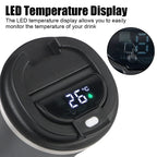 Digital Display Insulated Travel Coffee Tumbler 510ml, Reusable On‑the‑Go Beverage Mug