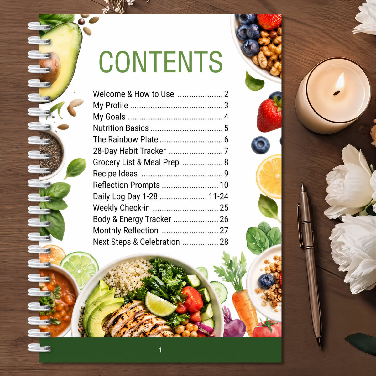 28-Day Healthy Meal Planning Journal
